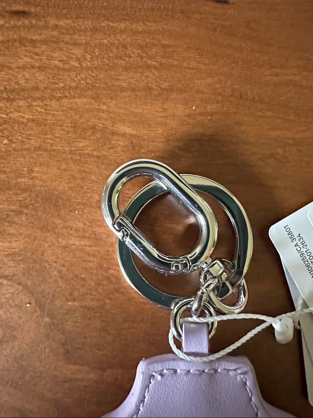Lululemon Lilac Mini Define Jacket Keychain with Silver Hardware NWT